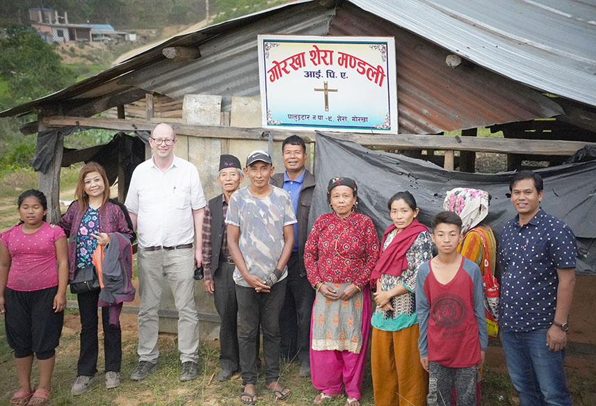Församlingen Shera IPA i Gorkha Nepal