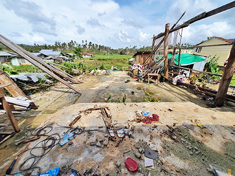 San Jose, Dinagat (inside view of the devastated church from the stage)