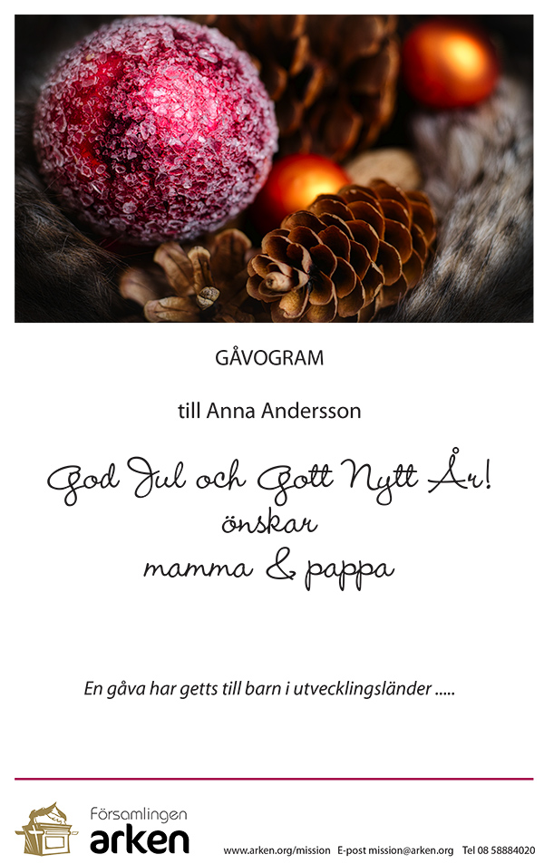 Gåvogram God Jul och Gott Nytt År
