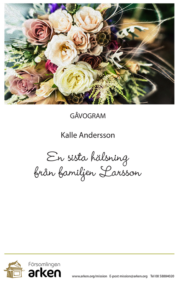 Gåvogram en sista hälsning