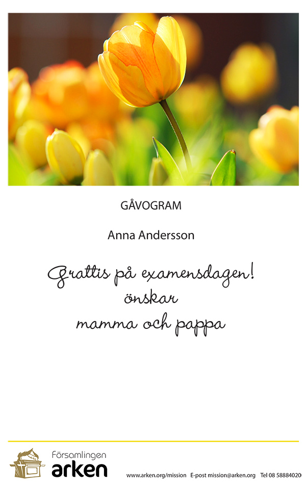 Gåvogram på examensdagen